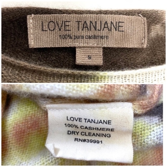 LOVE Tanjane 100% Cashmere Tie Dye Sweaters in Brown and Blue - Picture 5 of 11